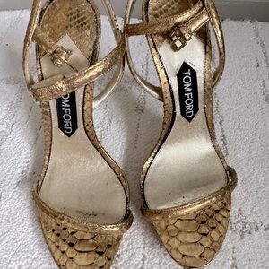 TOM FORD GOLD PYTHON HEELS
